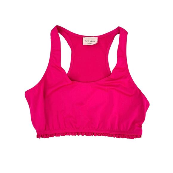 143 Story Lizzy Two Piece Hot Pink Ruffle High Waist Legging Crop Tank Set - Picture 11 of 16